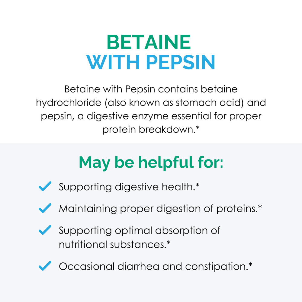 Rootcology Betaine with Pepsin dosing guide for daily routine
