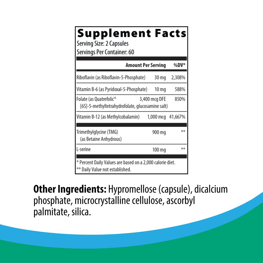 Close-up of MTHFR Pathways capsules highlighting dosage and texture