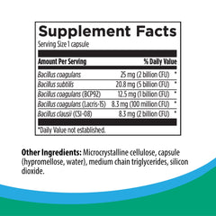 Close up of Rootcology Spore Flora capsules showing vegetarian capsules for daily use.