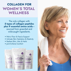Rootganic Total Fem Collagen powder stirred into coffee for daily use