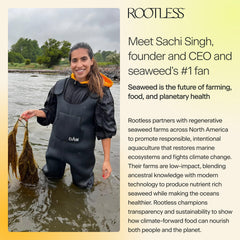 Rootless Seaweed Daily Bites Coconut Chai nutrition label shows 100% daily iodine