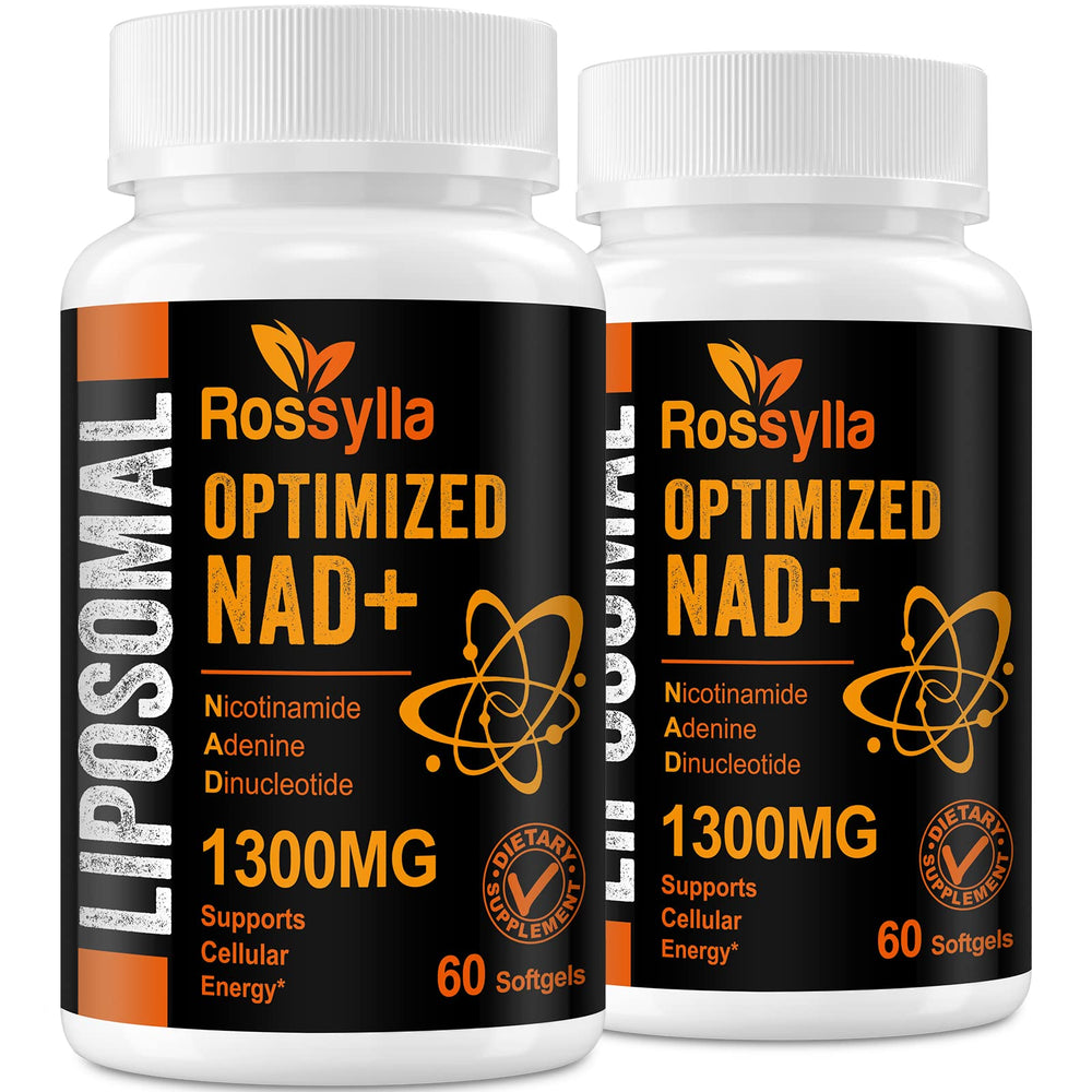 Rossylla 1300 mg liposomal NAD+ bottle shows high potency.