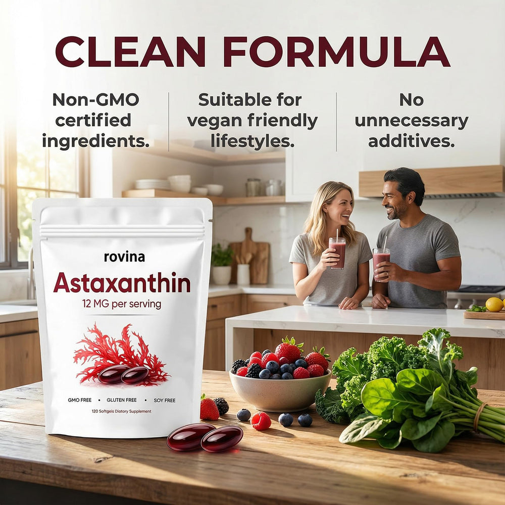 Rovina Astaxanthin on-the-go packaging for daily use.