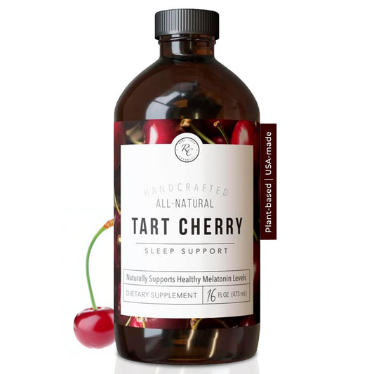 Rowe Casa Organics Tart Cherry Sleep Support bottle with dropper for night calm