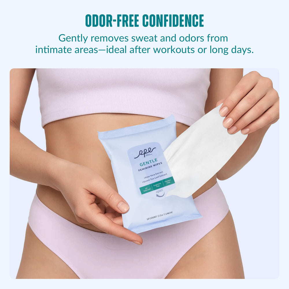 RPE Life fragrance-free, pH-balanced wipes for sensitive skin comfort.
