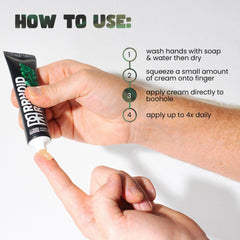 Rrhoid Rage aloe extract underscores soothing skin support.