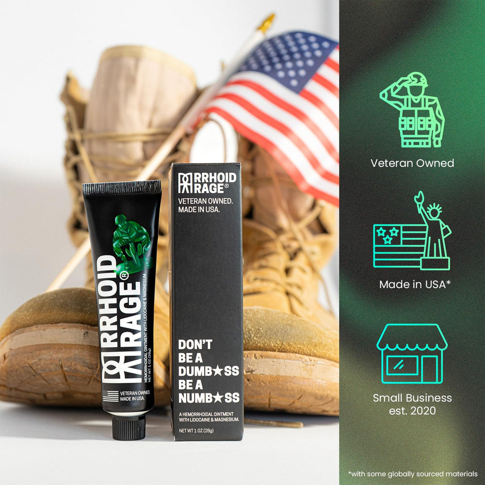 Rrhoid Rage USA made veteran owned signals trusted care