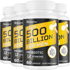 RSETU Probiotics for Men bottle-front view may support gut health