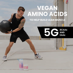 RSP Nutrition AminoLean prepared drink in a glass with a light foam.