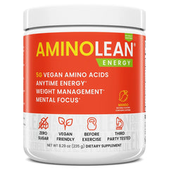 RSP Nutrition AminoLean mango tub front view for natural energy boost