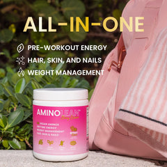 RSP AminoLean Berry Elixir pour showing quick mixing for vegan zero sugar energy.