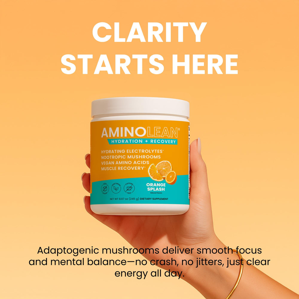 In-use shot shows refreshing drink aiding focus and energy post-workout.