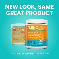 AminoLean Recovery pours powder into a glass for instant hydration.