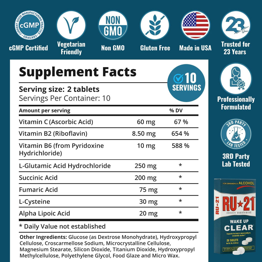 RU-21 trusted for 23 years badge on carton, reinforcing reliability.