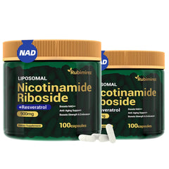 Rubimirez NAD+ liposomal capsule for higher bioavailability of NR and resveratrol.