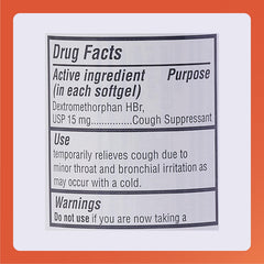 Rugby adult cough-relief softgel ready for on-the-go relief.