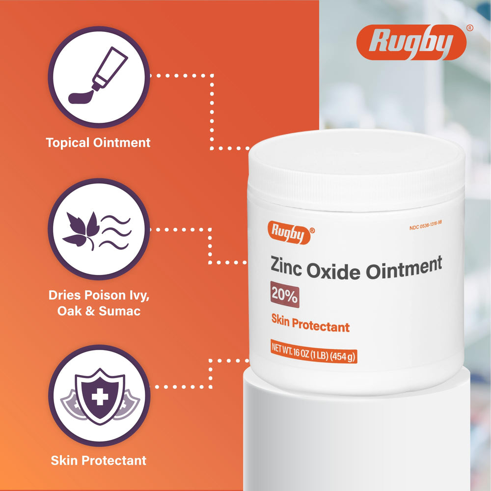 Rugby zinc oxide ointment ingredients panel supports safe daily use.