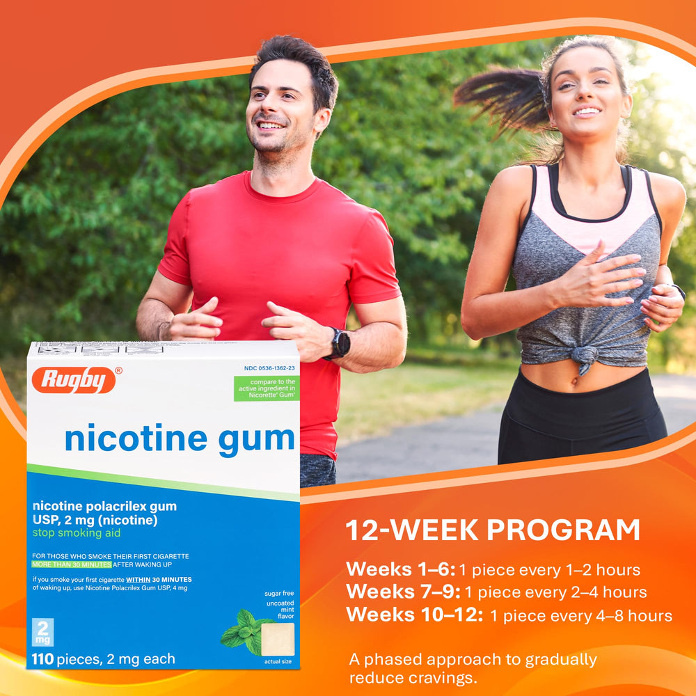 Rugby mint gum 110-count pack keeps cravings in reach.