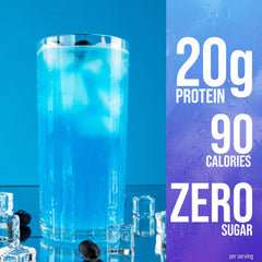 Rule 1 Clear Whey Isolate nutrition label highlights 20 g protein per serving.