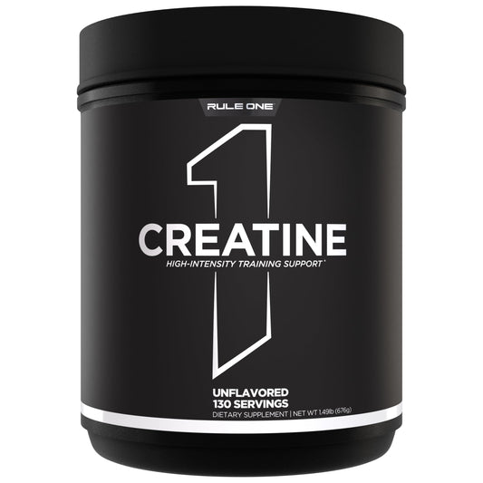 Rule 1 Creatine Powder bottle for consistent daily dosing during training.