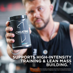 Rule 1 Creatine Powder flavored bottle packaging highlights versatile flavor options.