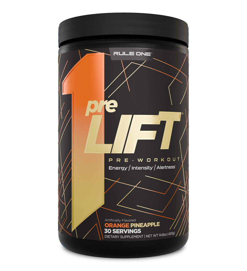 Rule 1 preLIFT orange pineapple tub ready for a flavor-packed energy boost