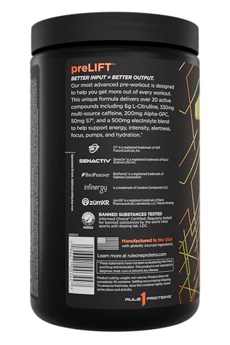 Rule 1 PreLIFT shaker dissolving powder for a fast, focused workout