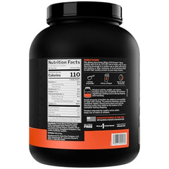 Rule 1 Proteins R1 Whey Isolate Vanilla Creme nutrition panel showing 25g protein per serving.