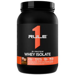 Rule 1 R1 Whey Isolate bottle pour shows fast protein delivery after workouts