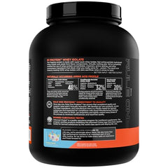 Rule 1 R1 Whey Isolate label close-up showing protein per serving