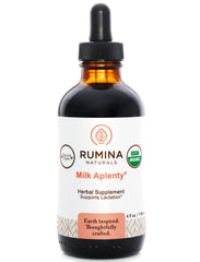 Rumina Naturals Milk Aplenty bottle ready for daily use to support lactation.