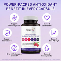 RUNICA berry capsules closeup shows vegan capsules for convenient daily use