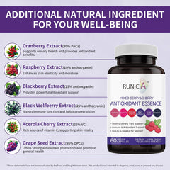 RUNICA elderberry-raspberry-blueberry bilberry collection display underlines polyphenol richness