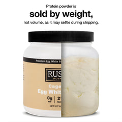 Rustic Nutrition egg white powder container for airtight storage