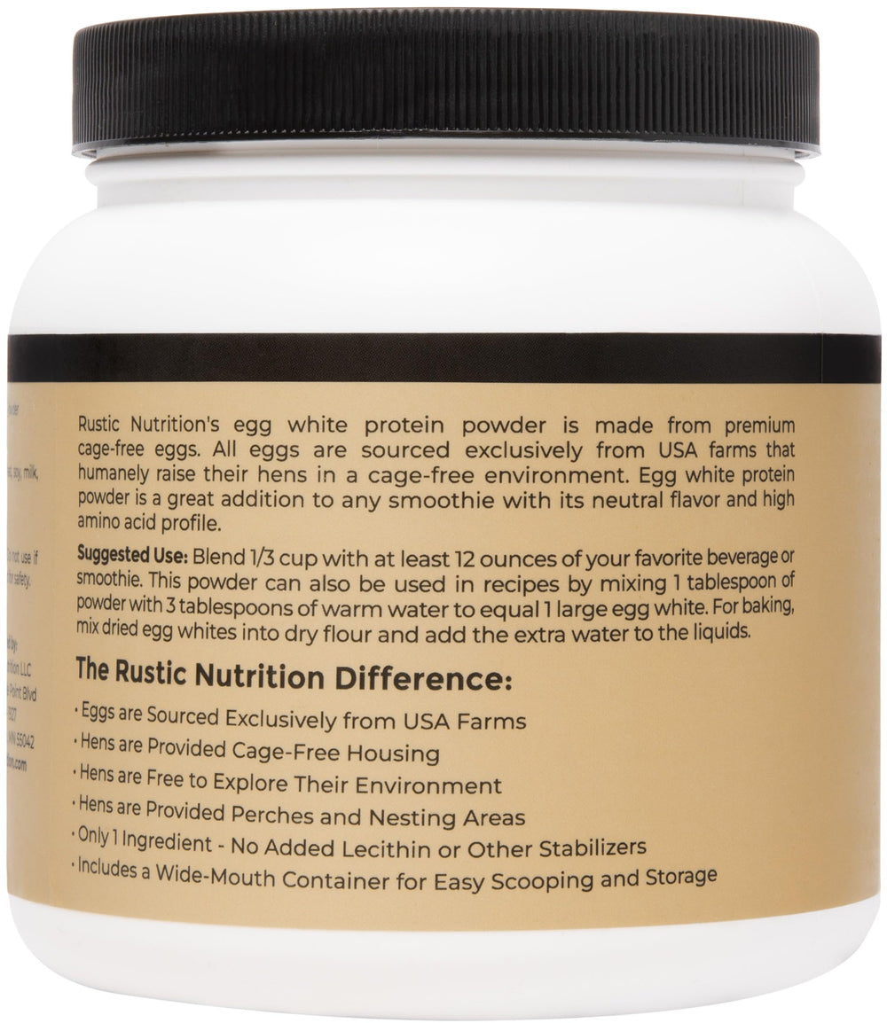 Rustic Nutrition egg white powder scoop for precise serving every time