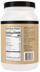 Rustic Nutrition egg white protein powder with glass and spoon for a protein boost