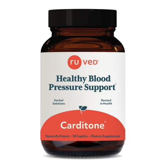 Ruved Carditone bottle on white background illustrating natural heart support