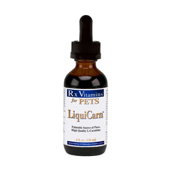 Rx Vitamins LiquiCarn bottle with dropper for easy administration.