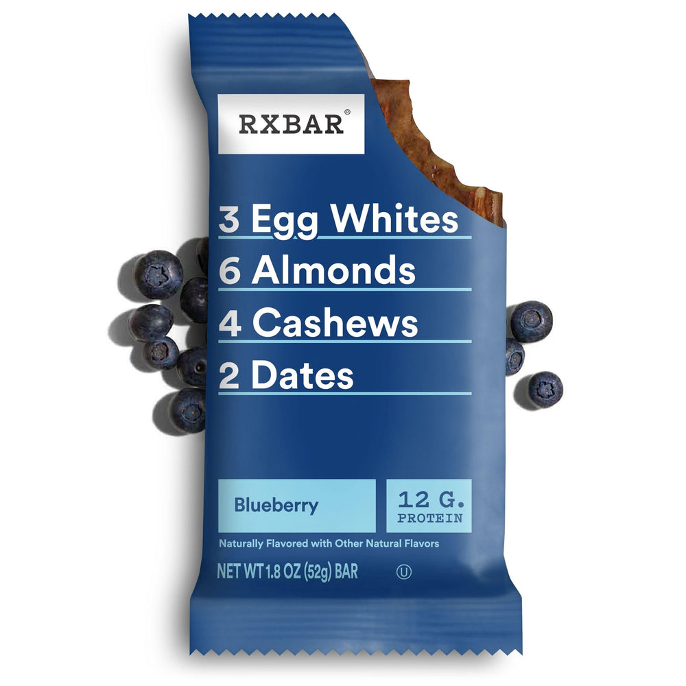RXBAR Blueberry bar nutrition facts showing 12g protein
