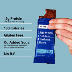 RXBAR Blueberry bar at the office desk for focus fuel