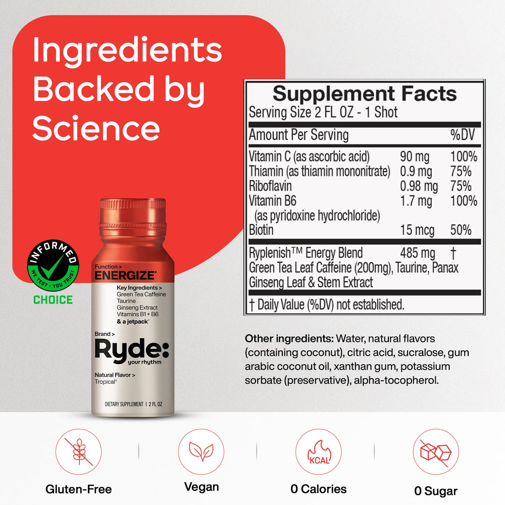 RYDE Energize shot eight-pack highlights convenient energy on the go