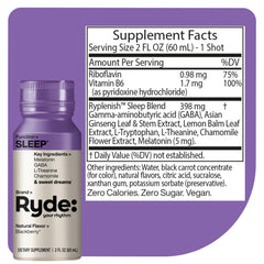 Ryde Sleep blackberry-flavor bottle for a refreshing nightly ritual.