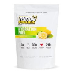 Ryno Power Hydration Fuel lemon-lime bag front for on-the-go hydration