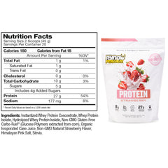 Shaker with Ryno Power Strawberry Whey demonstrates convenient post-workout use
