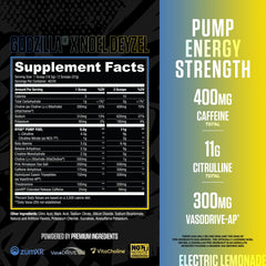 RYSE Godzilla Electric Lemonade scoop pour demonstrates convenient serving for a quick energy boost.