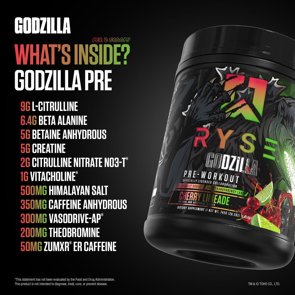 Close-up of label on RYSE Godzilla Noel Deyzel canister