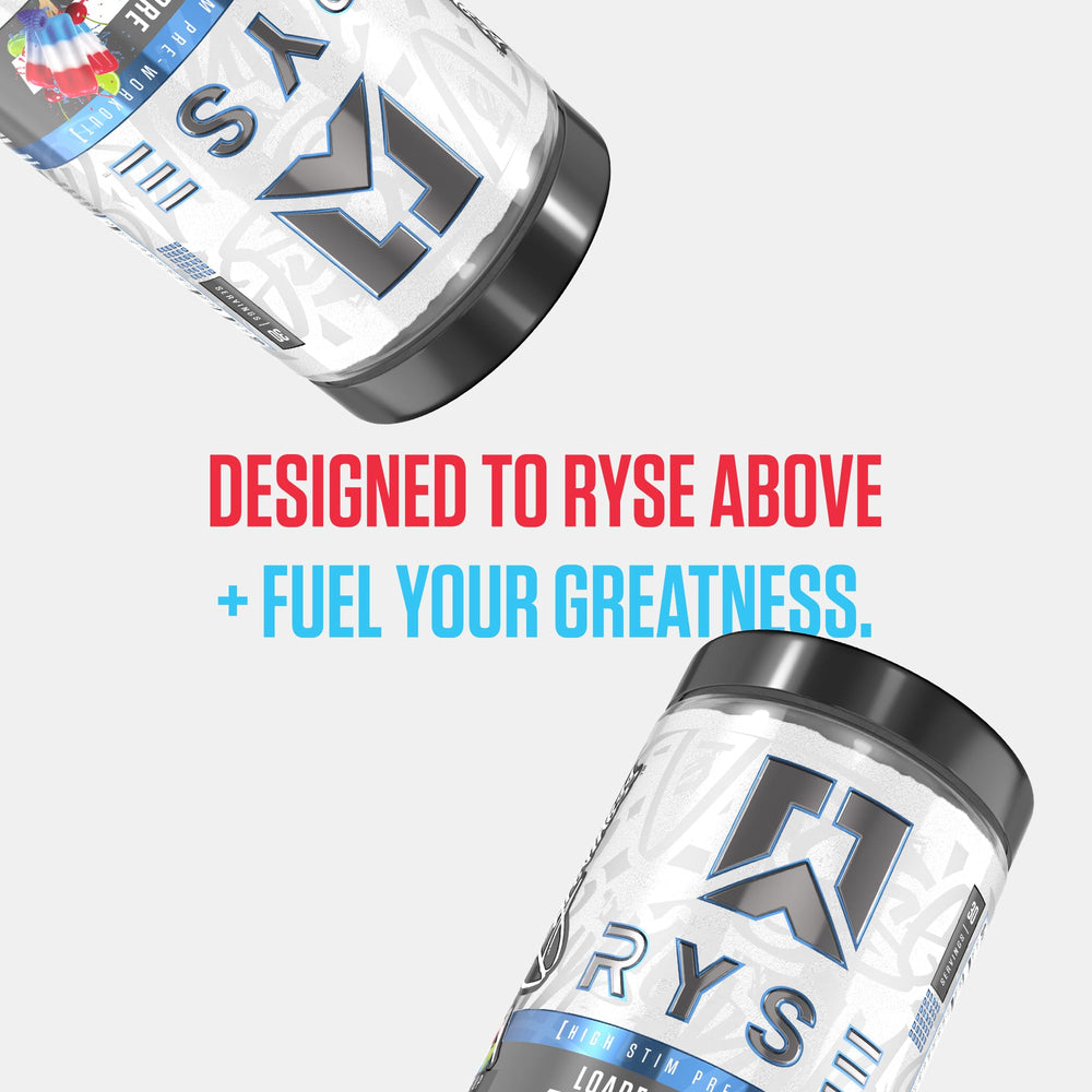 RYSE Loaded Freedom Rocks tub close-up with bold branding and value