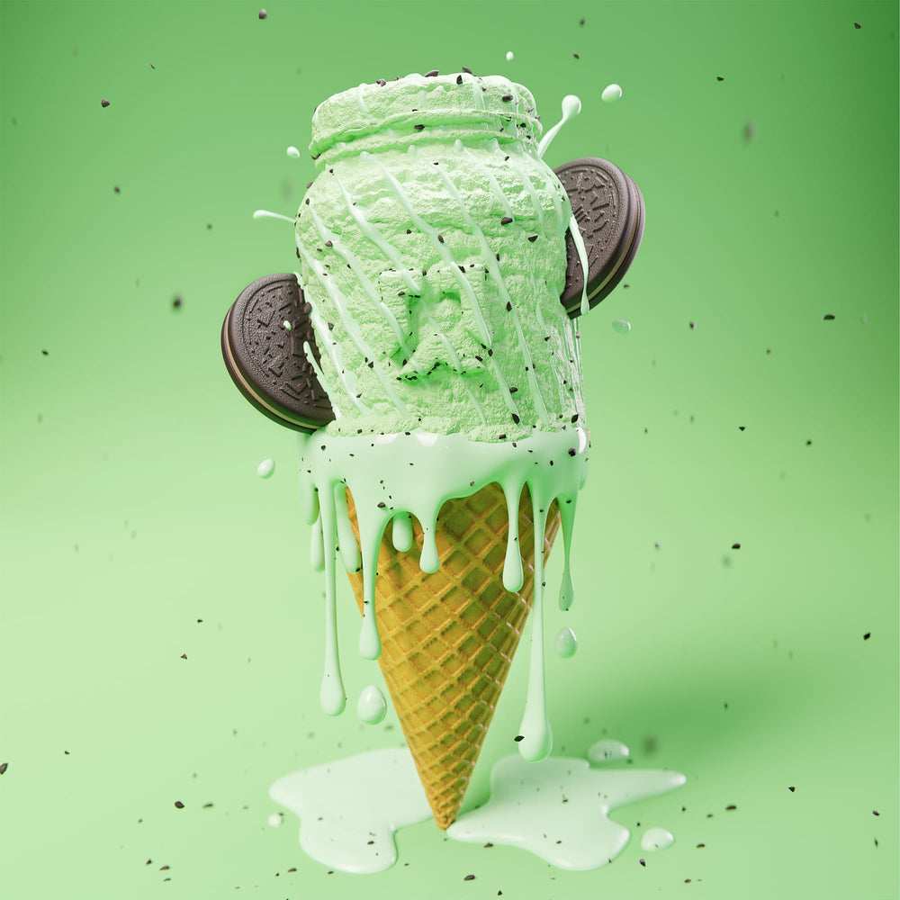 RYSE Loaded Protein Mint Chip shake in glass, ready to drink.