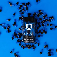 Close-up of capsules next to water for fast hydration-ready usage