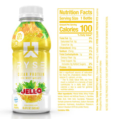 RYSE Clear Protein Drink glass pour reveals juicy pineapple flavor with no milky texture.